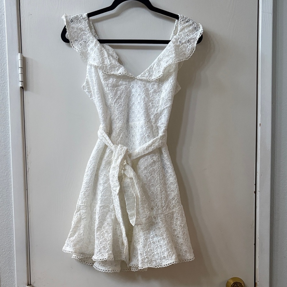 AFRM Elegant White Eyelet Lace Dress